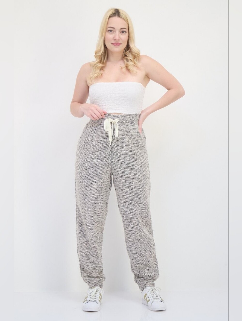 Aerie Women's Offline Snowday Jogger Pants in True Black White Tweed Size MT